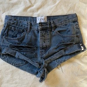 One Teaspoon Bandit Overdyed Denim Shorts